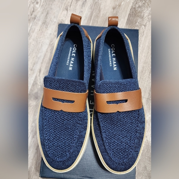 Cole Haan Men's Blue GrandPro Topspin Stitchlite Penny Loafers Shoes Size 11 - Picture 3 of 7